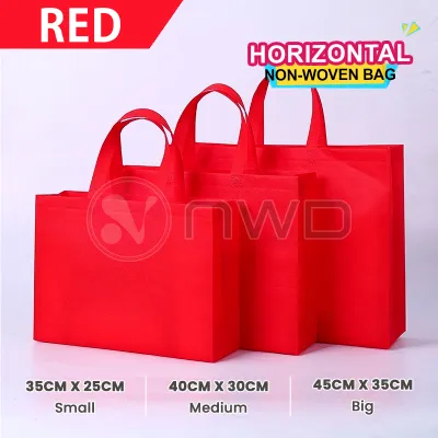《 𝗔𝟯 𝗦𝗜𝗭𝗘 》 Non-Woven Horizontal Plain Tote Bag Eco-Friendly Reusable Recycle Shopping Grocery Bags Beg Kain Murah 环保袋