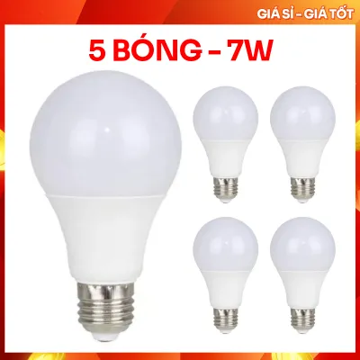 Bộ 5 Bóng Đèn Led Tròn Siêu Tiết Kiệm Điện 7W(Kín Nước)