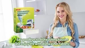 YUCO Dishwasher Detergent Sheets 100 Loads Liquid-Free Dish Soap Cleaner Strips Eco-Friendly No Plastic Dishwasher Pods Detergent Use in Dishwasher or Sink Leaving Dishes Sparkling Clean (Lemon)