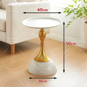 Happy🩵(Cod)โต๊ะกาแฟสไตล์นอร์ดิกทันสมัยและเรียบง่าย โต๊ะข้างเตียงเหล็ก โต๊ะกลมเล็กสำหรับระเบียง โต๊ะน้ำชาขนาดเล็กสำหรับในห้องนั่งเล่น