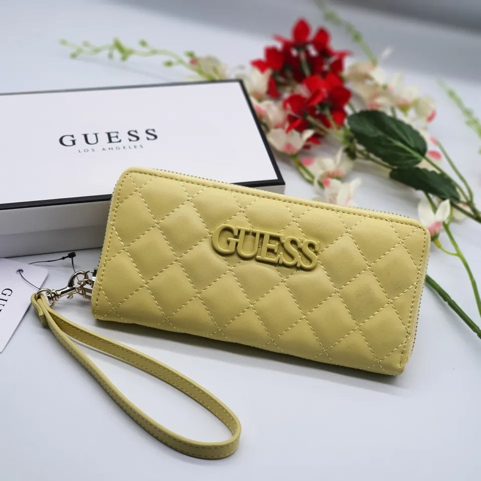 Guess Elliana Quilted Convertible Faux Leather Crossbody Bag with Elliana Quilted Wallet Yellow Lazada PH