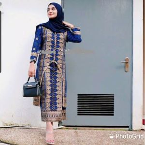 Setelan Atasan & Rok Songket Printing: Seragam Hijab & Kebaya Rumah Songket Bandung