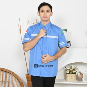 Rao Uniform Seragam Atasan Wearpack Abu Muda Pendek Bordir