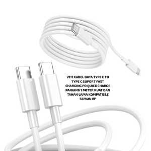 V111 ORI KABEL DATA CHARGER TYPE C TO TYPE C SUPORT FAST CHARGING PD QUICK CHARGE PANJANG 1 METER KU