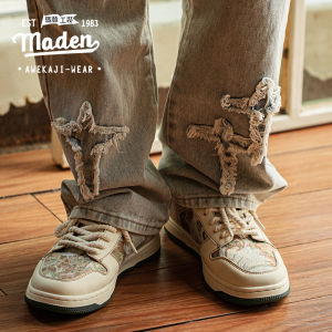 MADEN brand 2024 summer New Men Secret Forest Oil Painting Printing Niche Retro Mesh Breathable Platform boyfriend Sports Leisure Trend Shoes