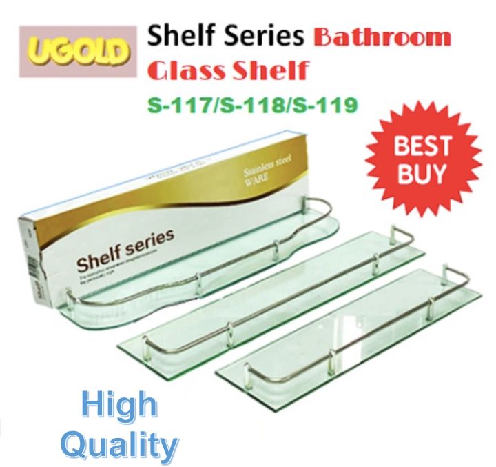 Glass Shelf Rack Bathroom Shelf Rack Kaca UGOLD Lazada