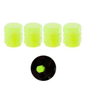 4PCS Universal Fluorescent Green Tires Air Stem Valve Cap Car Motorcycle Bicycle Wheel Tire Valve Cap