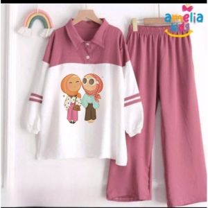 [Siap Kirim] Morlin one set kids / teen 2023 setelan anak perempuan crinkel / Hikaru set kids / Fashion set Setelan anak bestie fashion anak perempuan krinkel junior usia 3-12 tahun