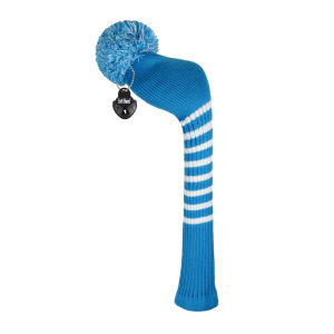 Scott Edward 1PCS Knitted Golf Cover for Driver WoodFairway WoodHybrid(UT) WoodDouble Layers Elastic Acrylic YarnBig Fluffy Pom Decorate Golf BagsMulti-Patterns to Choose
