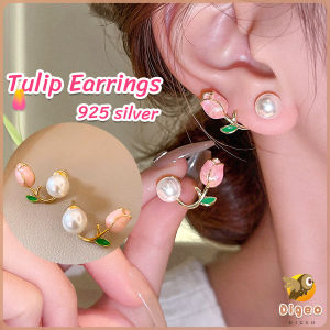 Digeo Korean Vintage Tulip Earrings Jewelry Accessories Women 925 silver