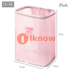 I know Wall-mounted folding clothes storage basket bathroom living room sundries storage pink blue