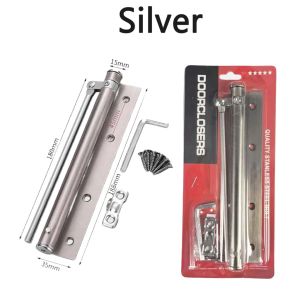 Stainless Steel Adjustable Automatic Door  Closer Silent Door Closer Automatic Close Soft Close For Residential/Commercial Use Silent Spring Latch