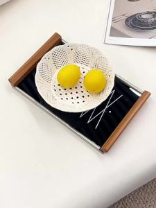 xpkQ Hand-woven White Fruit Plate Home Decoration Fruit Basket Living Room Coffee Table Fruit Basin Ceramic Bowl 9T1N6