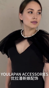 Bride Shawl Shoulder Cover Tulle Shawl Shoulder Capes Shawl for Wedding Evening Costume Tulle Wrap