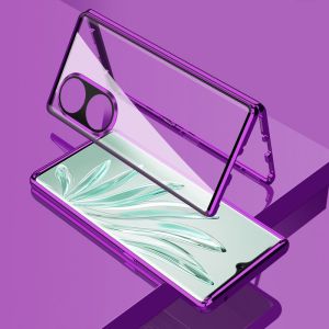 Double Side Glass Magnetic Case For OPPO A78 5G 2023 OppoA78 Tempered Glass Metal Hard Phone Casing Cover Cases Clear Transparent Lens Camera Protection