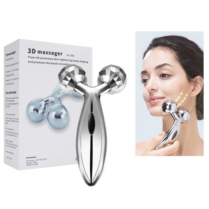 3D Roller Massager 360 Rotate 3D Full Body Shape Massager Silver