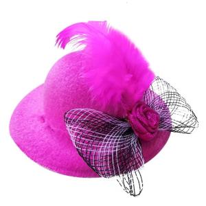 Chicken Feather Top Hat Poultry Duck Parrots Hamster Poultry Cool Show Mini Hat Chicken Headwear Accessories