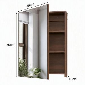Minimalist White Hanging Bathroom Cabinet Wall Mount Mirror Vanity with Multi-Level Adjustable Storage Shelves