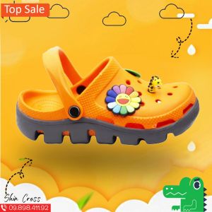 Dép Khủng Long Cross Màu Cam DUET Giày Bít Mũi Đế Răng Cưa Dày Dặn Mẫu Mùa Hè Năng Động Nhiều Size Từ 35 Đến 44