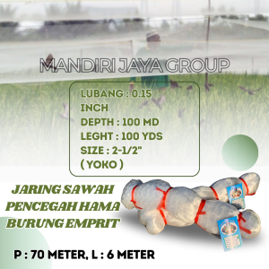 Jaring pelindung hama burung pipit/empritdisawah lebar sesuai kebutuhan panjang 70meter