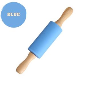 [EDS] Penggelek Silikon Mini Kanak-Kanak – Anti Lekat & Pemegang Kayu Silicone Non Stick Wooden Handle Rolling Pin Pastry Dough Flour Kitchen