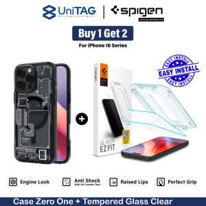 [BUY 1 GET 2] Case iPhone 16 Pro Max Plus Spigen Ultra Hybrid Zero One Magsafe + Tempered Glass Tray Spigen EZ Fit Clear