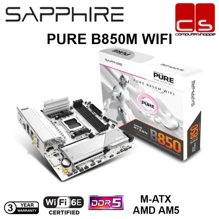 SAPPHIRE PURE B850M WIFI M-ATX AM5 DDR5 Motherboard