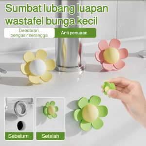 Sumbat lubang luapan wastafel bunga kecil Sumbat penyegel silikon anti serangga dan anti bau Sumbat penyimpan air dan anti bocor untuk wastafel toilet dan kamar mandi