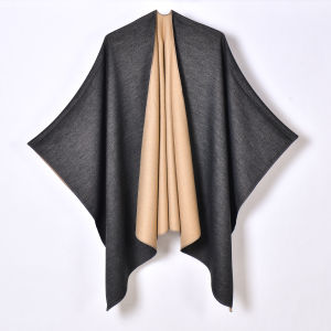 ฤดูใบไม้ร่วงฤดูหนาว ผ้าคลุมไหล่ผู้หญิงสีพื้น ผ้าแคชเมียร์เทียม ผ้าคลุมหน้าแบบแยก ผ้าคลุมไหล่สองด้านที่สวมใส่ได้ ขายร้อน