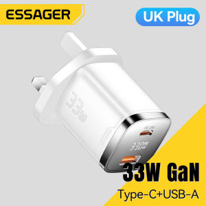 Essager 33W gan USBA Loại C Sạc màn hình hiển thị kỹ thuật số pd3.0 qc4.0 sạc nhanh cho iphone16 15-8 iPad macbook cho xiaomi15 Huawei POCO Samsung máy tính bảng điện thoại di động màn hình hiển thị kỹ thuật số A + C gan sạc