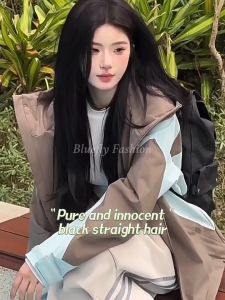 70 Cm Wigs Women Full Long Hair Heat Resistant Hair Long Beauty Straight Hair Air Bangs Wig with Net