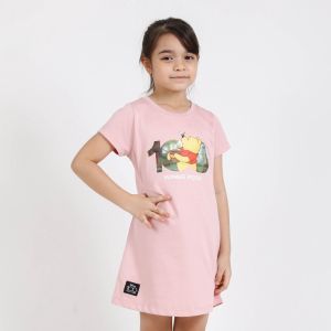 Forest X Disney 100 Year of Wonder Winnie The Pooh Airism Cotton Short Sleeve Girl Kids Dress - FWK885037