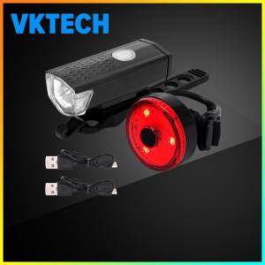 Vktech ไฟท้ายจักรยานและไฟหน้าจักรยานด้านหน้าไฟกันน้ำจักรยานความปลอดภัยไฟ LED LED การขี่คำเตือนอุปกรณ์ปั่นจักรยาน