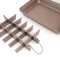 Brownie Pan with Dividers, Non Stick Brownie Baking Pan, 18 Pre-slice Carbon Steel Bakeware Tray with Grips for Oven Baking Bread, Square Mold Tray for Baking Cake Biscuit Muffin, 12X8X2''. 