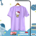BAJU ATASAN KAOS ANAK PEREMPUAN HELLO KITTY LENGAN PENDEK USIA 10-13 TAHUN JUMBO D144 D148. 
