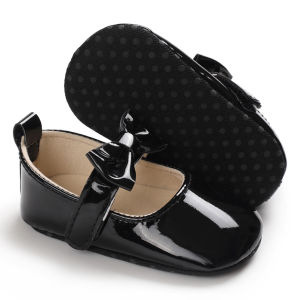 Babyproduct 0-18M Lovely Infant Kids Baby Girl Bowknot Crib Shoes Soft Shoes Sneaker PU First Walkers