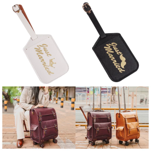 PU Leather Luggage Tag Travel Suitcase Tags Name Phone Address Label Identifier Wedding Bridal Gift for Women Men