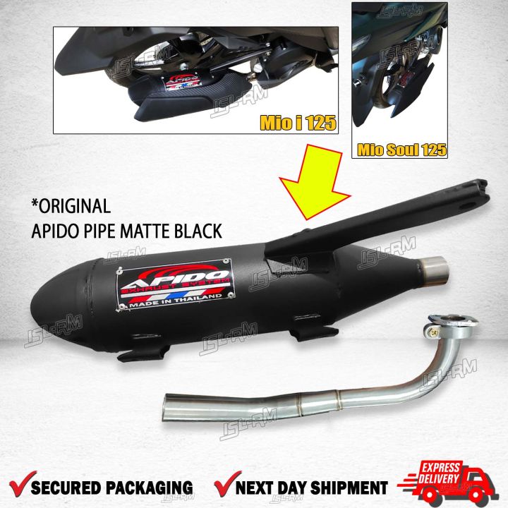 Apido Muffler Yamaha Mio 125i Mio Soul 125 Matte Black Plug and