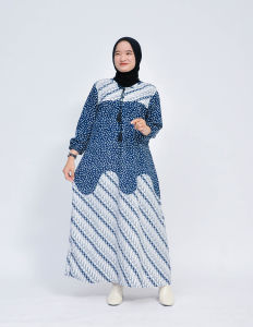 Gamis PUTRI SENO Abaya Rayon Tebal Premium Daily Kasual Busui Kekinian Dress HARIFA BATIK PEKALONGAN