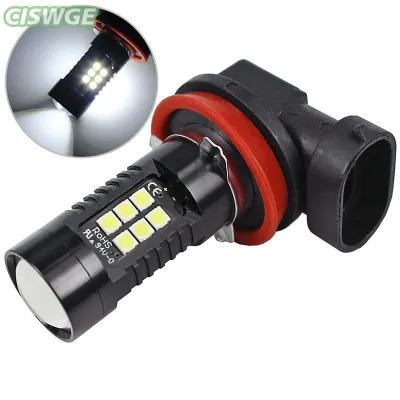 CISWGE หลอดไฟตัดหมอก LED H11 H8 1200LM 3030SMD 6000K สำหรับขับขี่รถยนต์ไฟ LED อัตโนมัติ