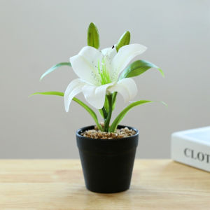 MLADEN Artificial Flowers Butterfly Orchid Potted Plant Desk/Dining Table Decor Home Office Wedding Decoration