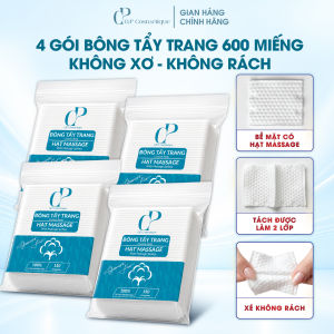 Combo 4 Gói | 600 Miếng Bông Tẩy Trang Q.P Cosmétique Không Xơ Không Rách Hạt Massage Sạch Sâu