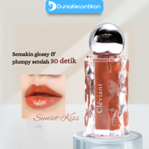 CLEVIANT Plumpy Lip Glass Sheer Coverage Volumizing Glossy Lip Effect With Sparkle Antioxidant Hydrathing Melembabkan Bibir