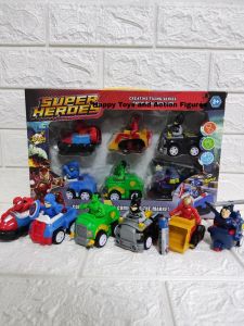 CWVS AVENGERS CAR 6 PIECES CARS WITH CHARACTERS PULL BACK TOY FOR KIDS