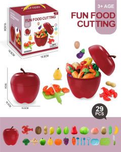 NIKO 29PCS Kids Fruit Cutting Toy Set Early Educational Toys Pretend Play Kitchen Food Toys for Kids Boys Girls Gifts