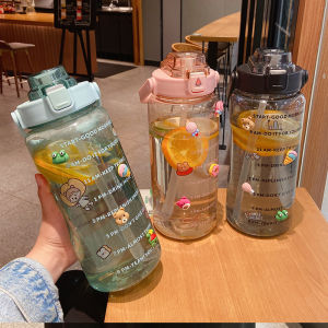 Water Bottles Pastel Sports Tumbler Transparent With Straw