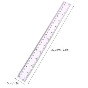 15/20/30cm Plastic Ruler Regular School Office Supplies Simple Transparent Ruler Non-Printed Stationery