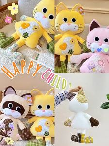 Oldlaiben Ragdoll Cat Plush Toy Soft Stuffed Kitten Sleep Companion Comfort Doll Birthday Gift for Kids Mainan