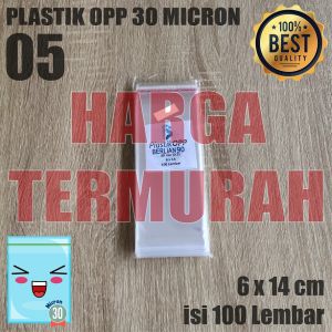 PLASTIK OPP TEBAL SEAL 30 Micron 0.5 5 x 14 Cm Plastik Kemasan