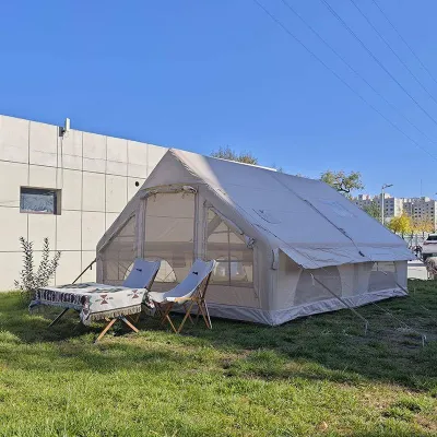 Lều cắm trại Glamping 4-6 người khung bơm hơi vải chuẩn 420D dày bền
